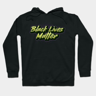 Black Lives Matter Green and Purple Graffiti Hoodie